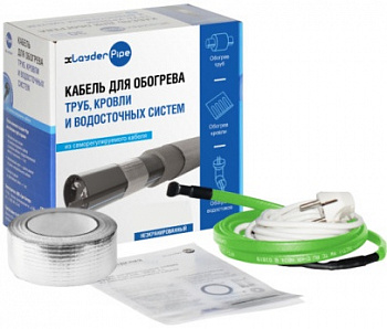 Комплект для обогрева труб xLayder Pipe EHL-30CR-6, 30 Вт/6 м с защитным экраном